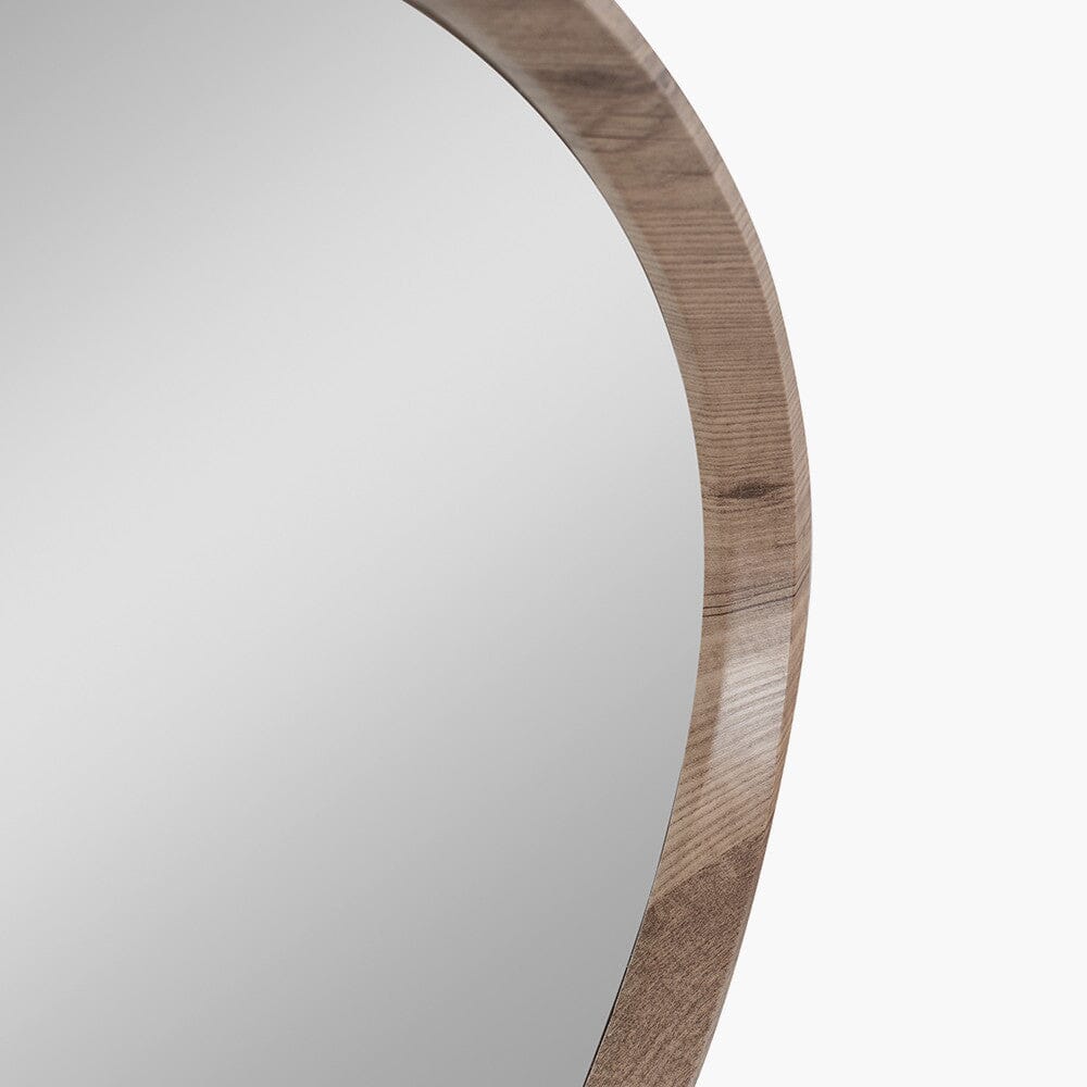 Garda Natural Wood Veneer Curved Pebble Wall Mirror - Image 2