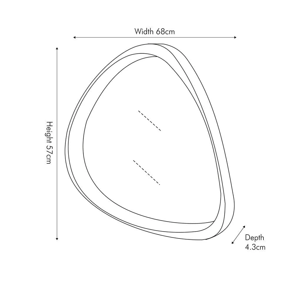 Garda Natural Wood Veneer Curved Pebble Wall Mirror - Image 4