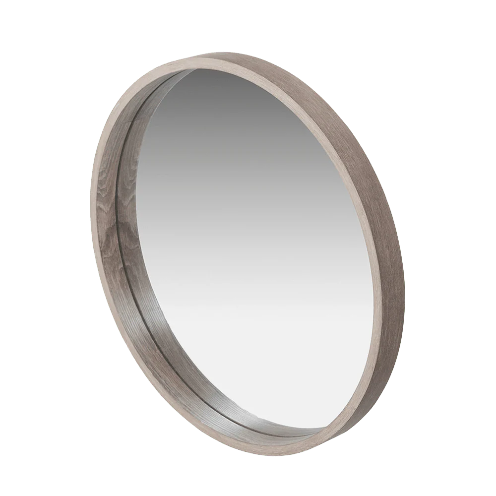 Garda Natural Wood Veneer Slim Rounded Wall Mirror - Image 2