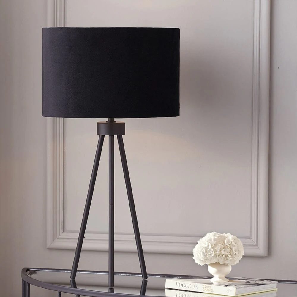 Gemini Matt Black Tripod Table Lamp
