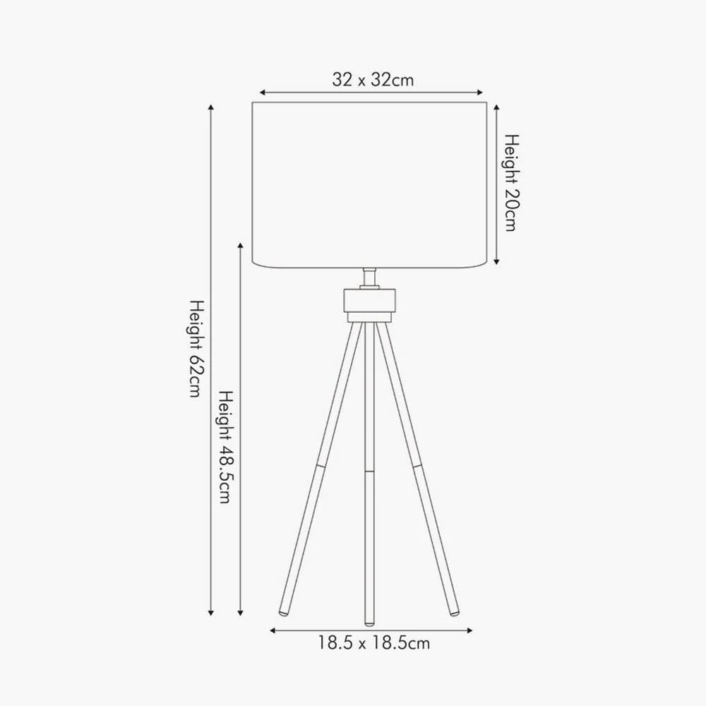 Gemini Matt Black Tripod Table Lamp - Image 3