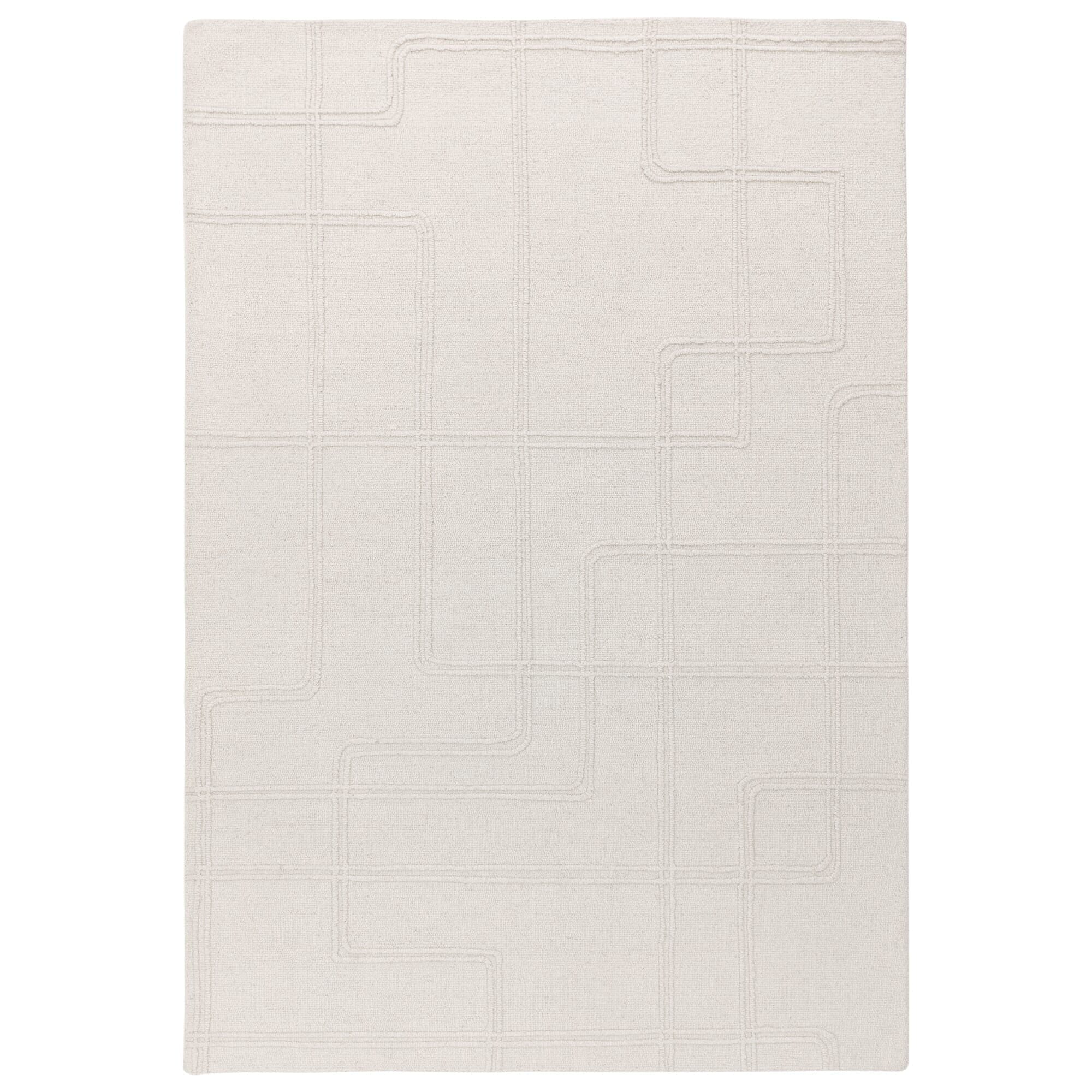 Geneva Ivory Wool Linear Patterned Rug - Image 3