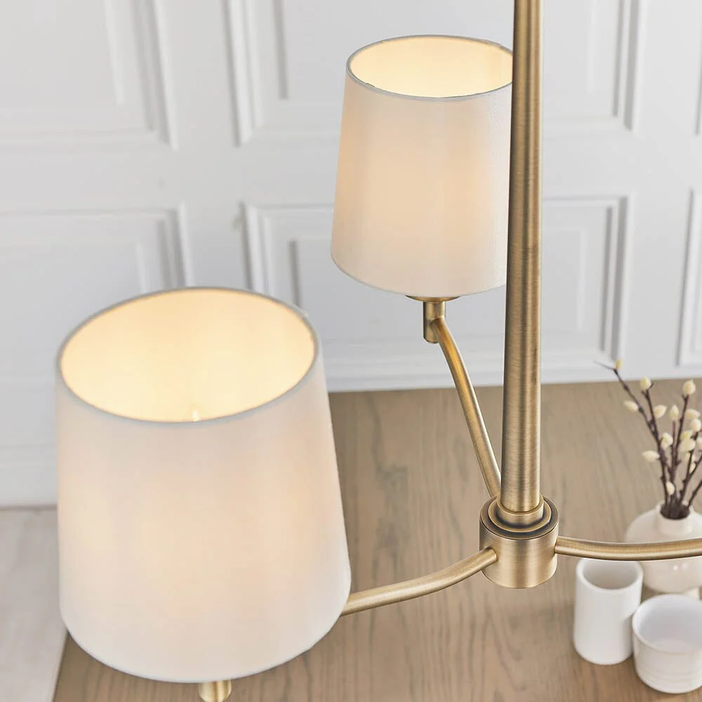Genevieve 3 Light Antique Brass Pendant Ceiling Light - Image 2