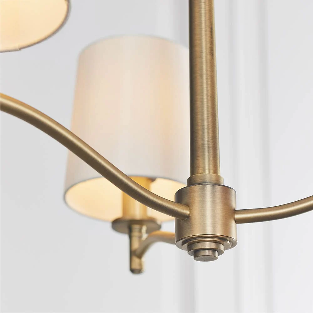 Genevieve 3 Light Antique Brass Pendant Ceiling Light - Image 3