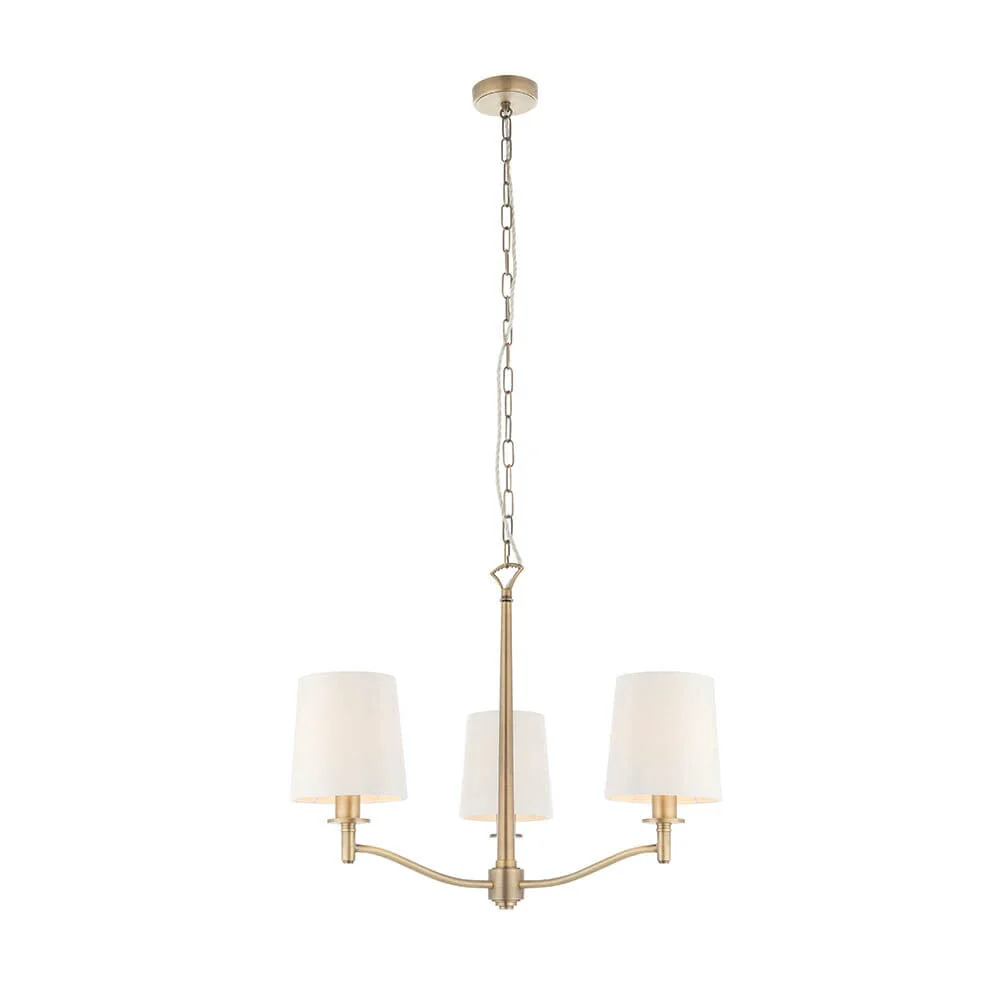Genevieve 3 Light Antique Brass Pendant Ceiling Light - Image 4