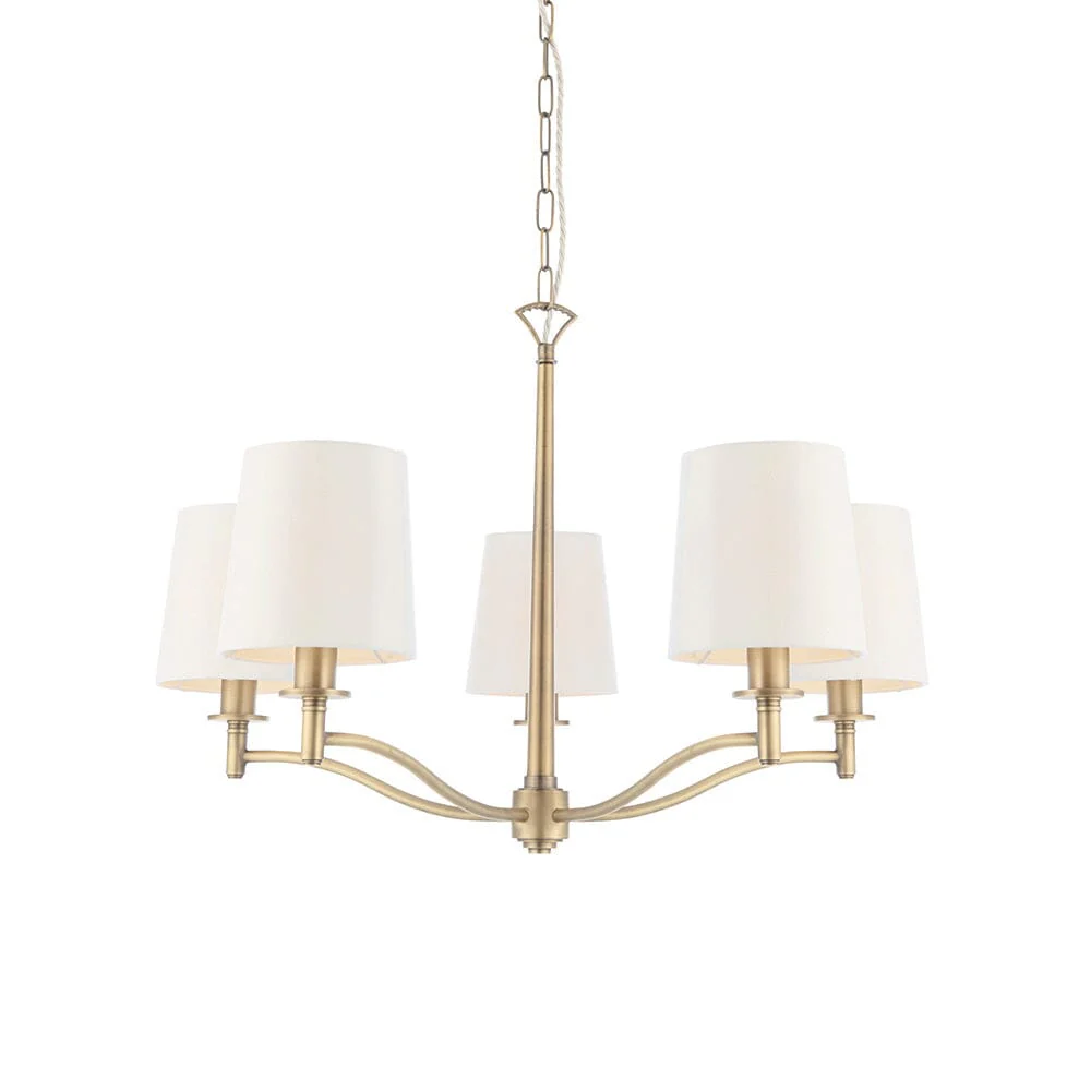 Genevieve 5 Light Antique Brass Pendant Ceiling Light - Image 2