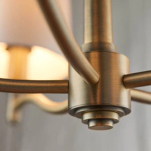 Genevieve 5 Light Antique Brass Pendant Ceiling Light - Image 3