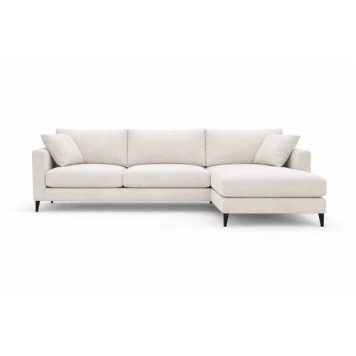 Genevieve Cream Velvet Large Chaise End Sofa - Right Hand Facing - Image 2