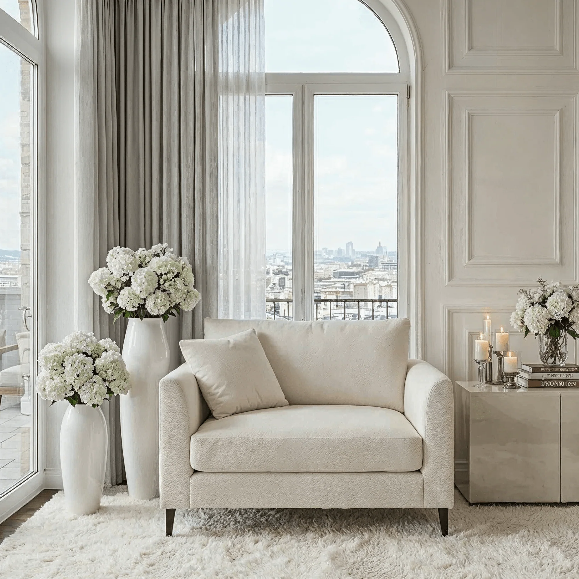 Genevieve Cream Velvet Love Seat