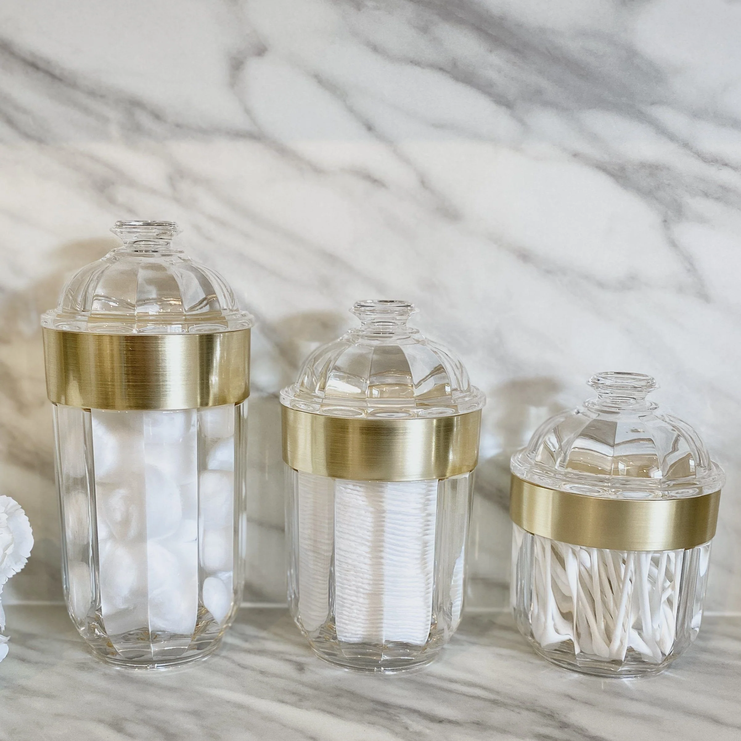 Gianna Small Acrylic Canister with Gold Rim - Image 2