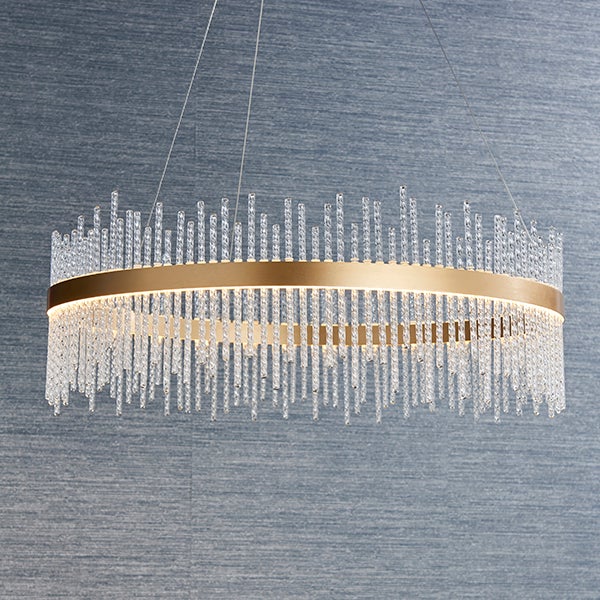 Gigi Glass Rod Gold Pendant Ceiling Light - Image 3
