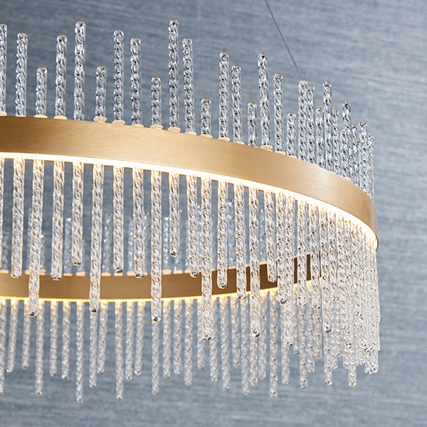Gigi Glass Rod Gold Pendant Ceiling Light - Image 5