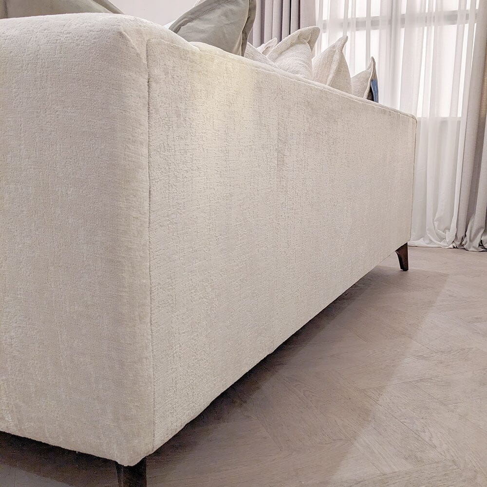 Gisele Oyster Textured Chenille, Pillowback Sofa Range With Walnut Legs - Image 8
