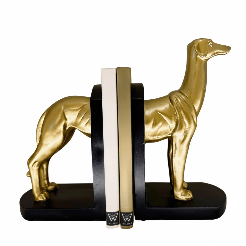 Gold & Black Greyhound Decorative Bookends - Image 3