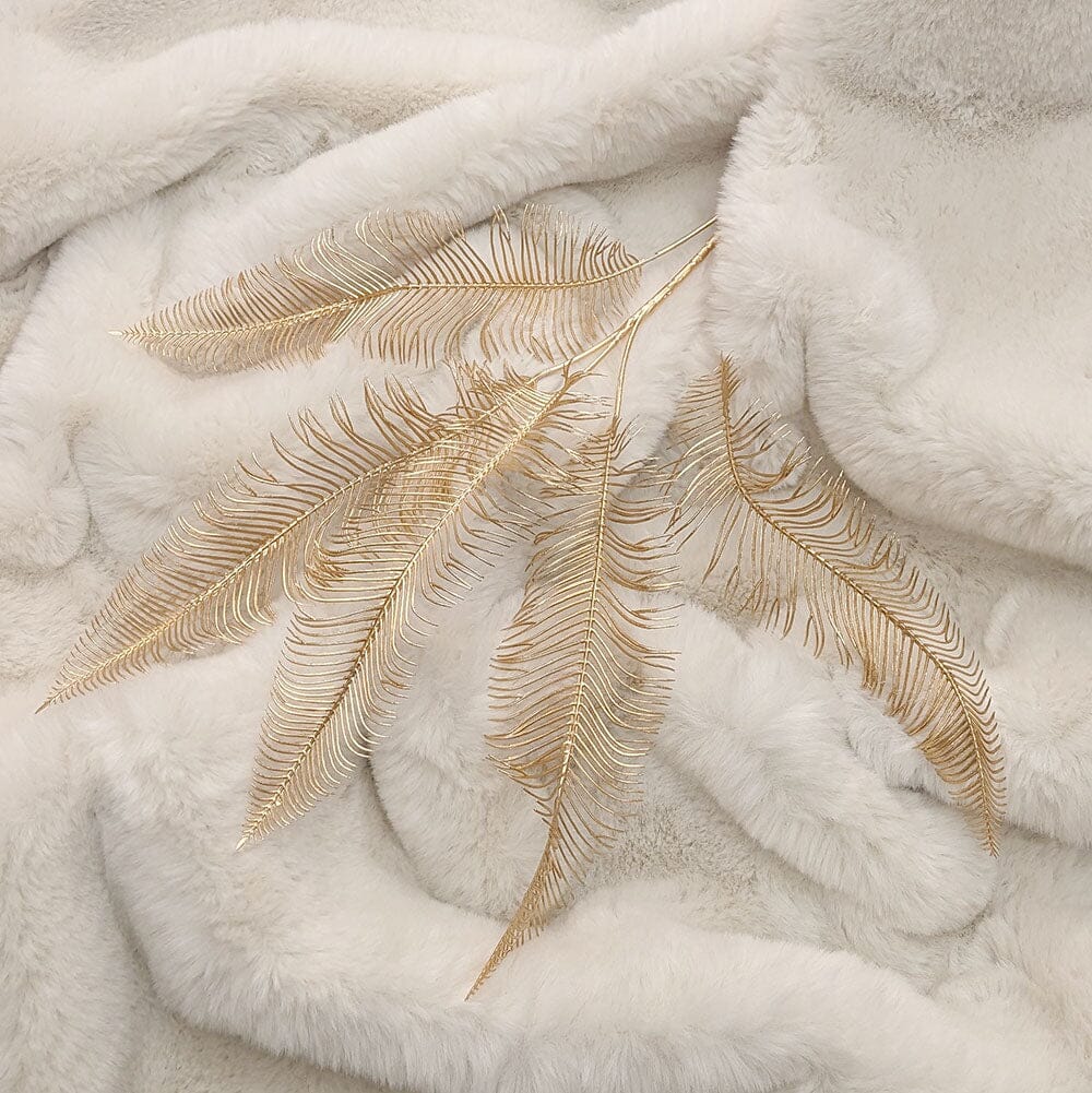 Gold Faux Fern Leaf Single Stem Floral - Image 4