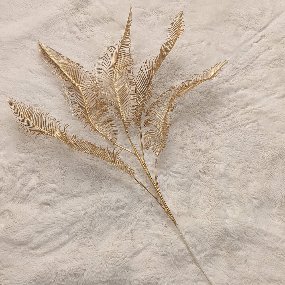 Gold Faux Fern Leaf Single Stem Floral - Image 6