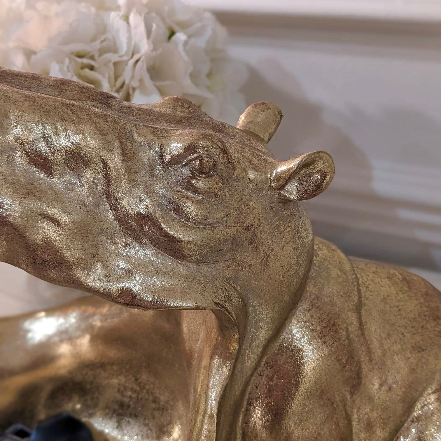Gold Hippo Decorative Storage Bowl - Image 3