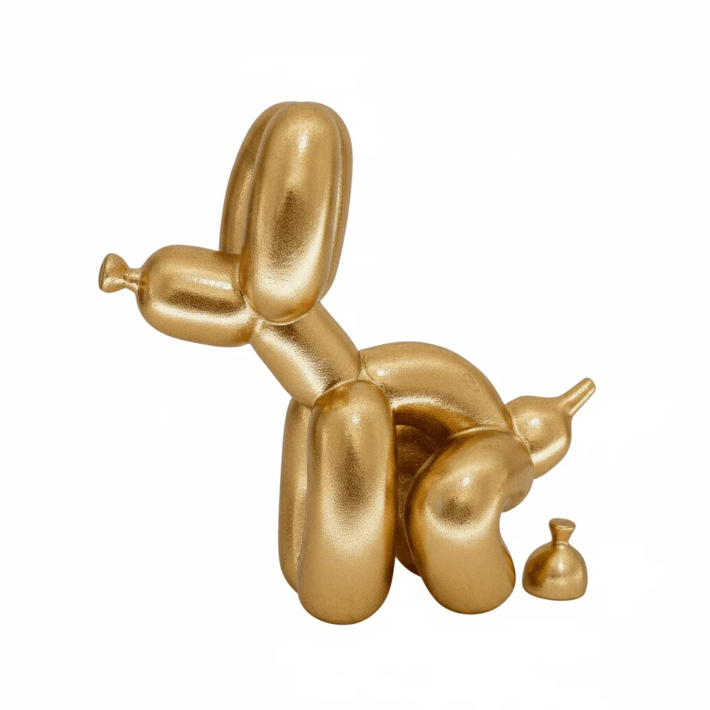Gold Squatting Decorative Balloon Dog Ornament - Image 2