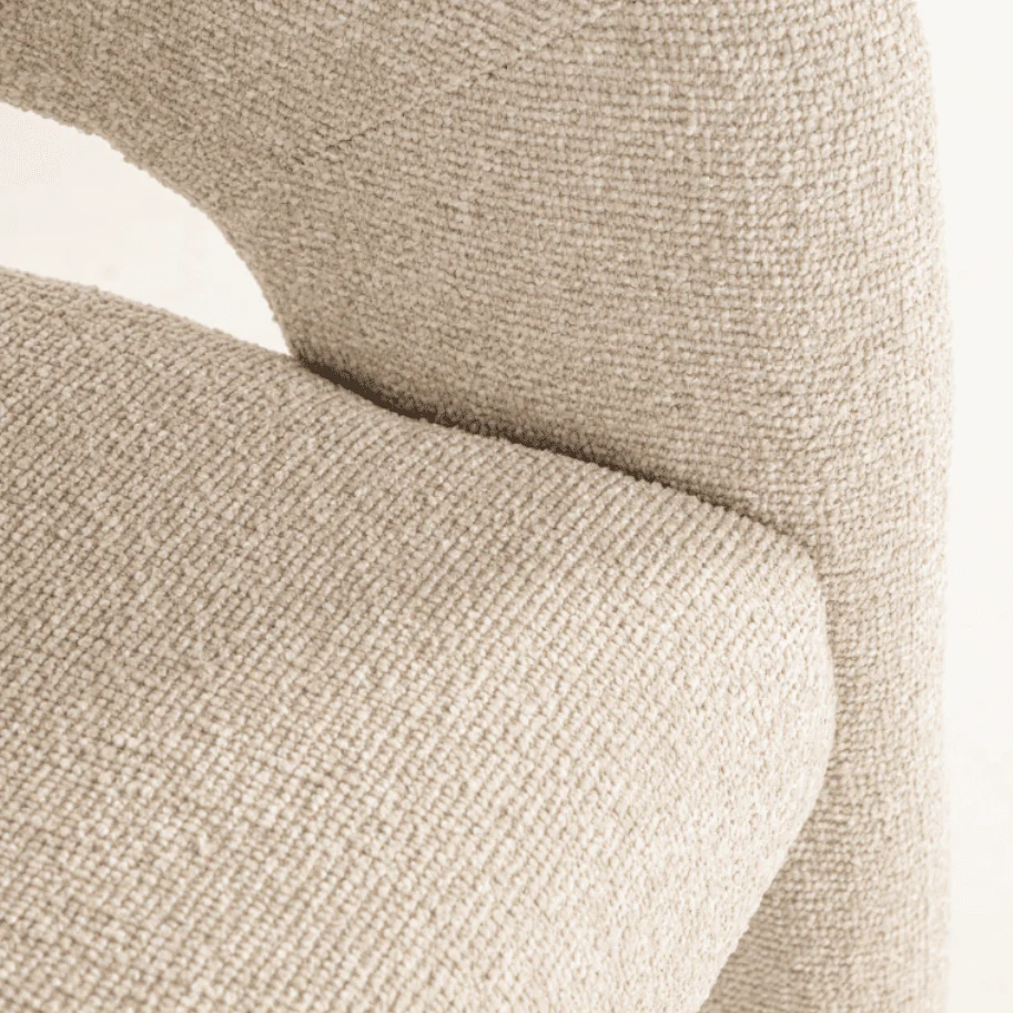 Grace Ecru Textured Curved Dining Chair - Image 6