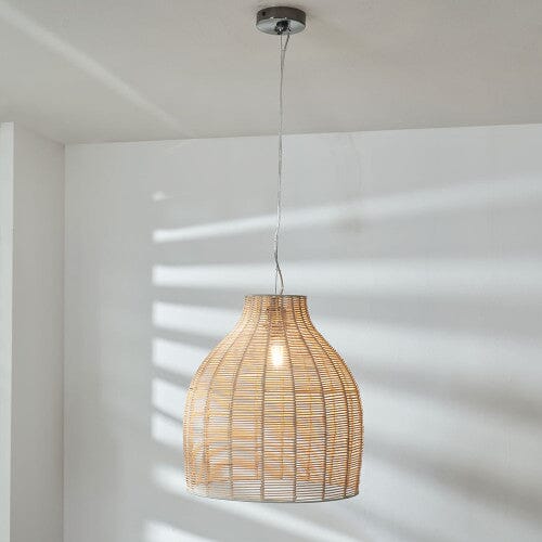 Grace Natural Rattan Cloche Pendant Ceiling Light