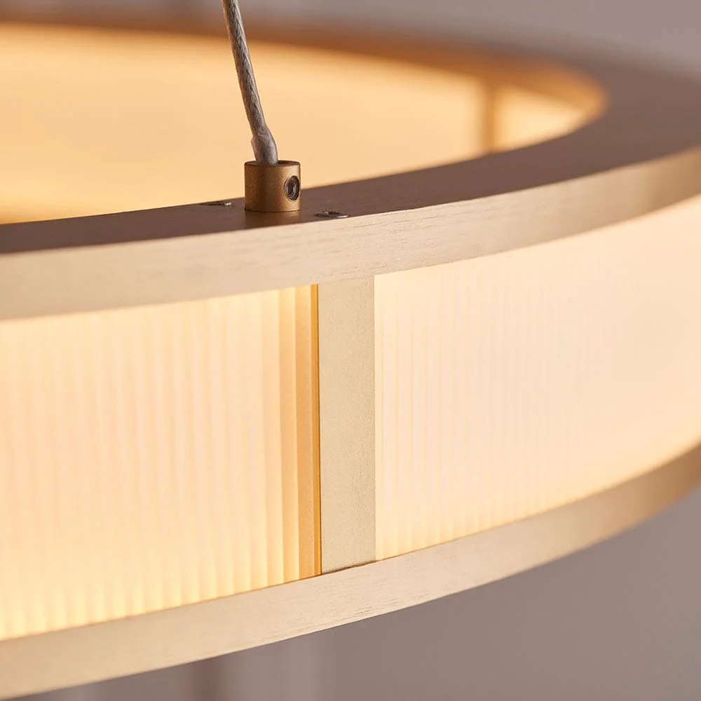 Gracie Luxury Ribbed Frosted Acrylic & Gold Ceiling Light - Image 3