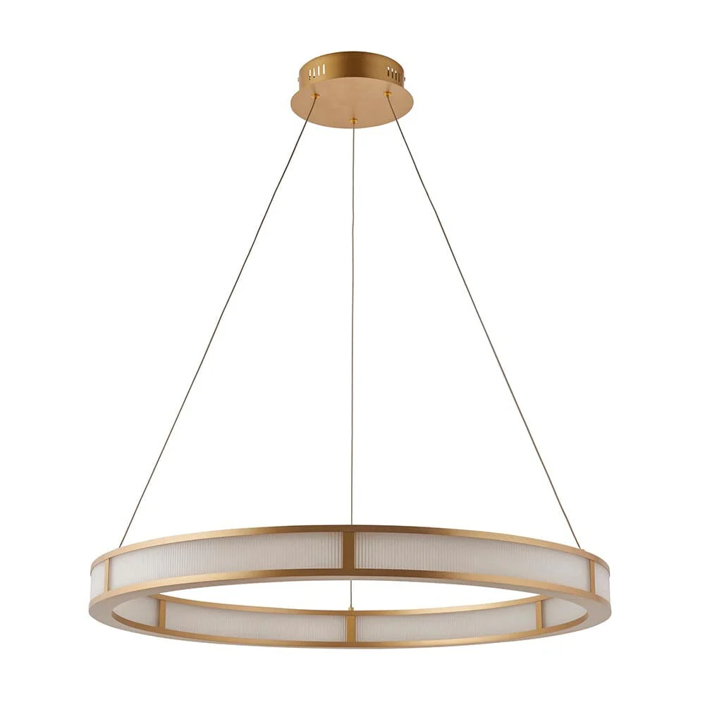 Gracie Luxury Ribbed Frosted Acrylic & Gold Ceiling Light - Image 4