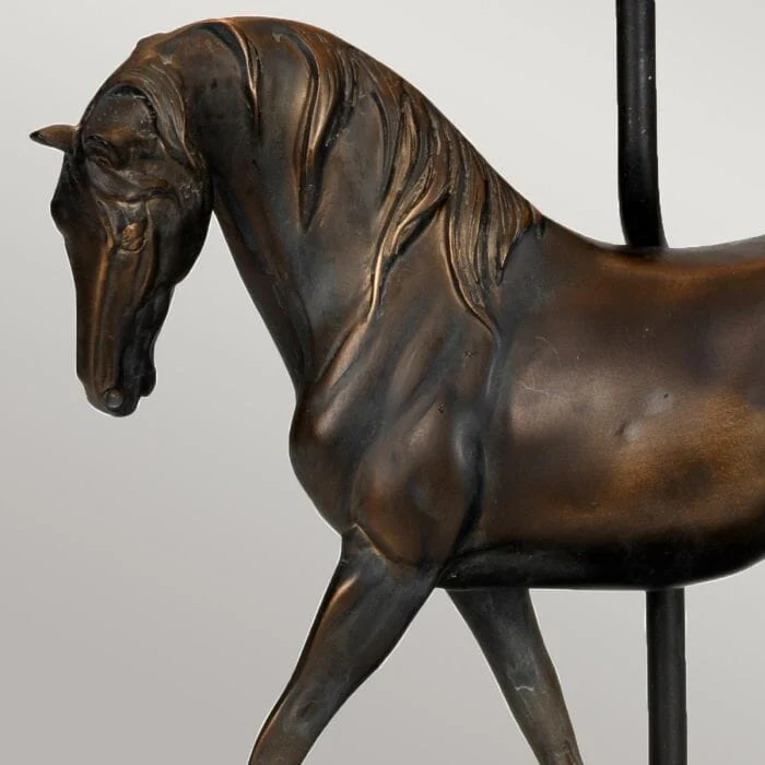 Greenwich Bronze Horse Decorative Table Lamp with Oval Shade - Image 3