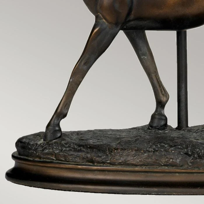Greenwich Bronze Horse Decorative Table Lamp with Oval Shade - Image 4