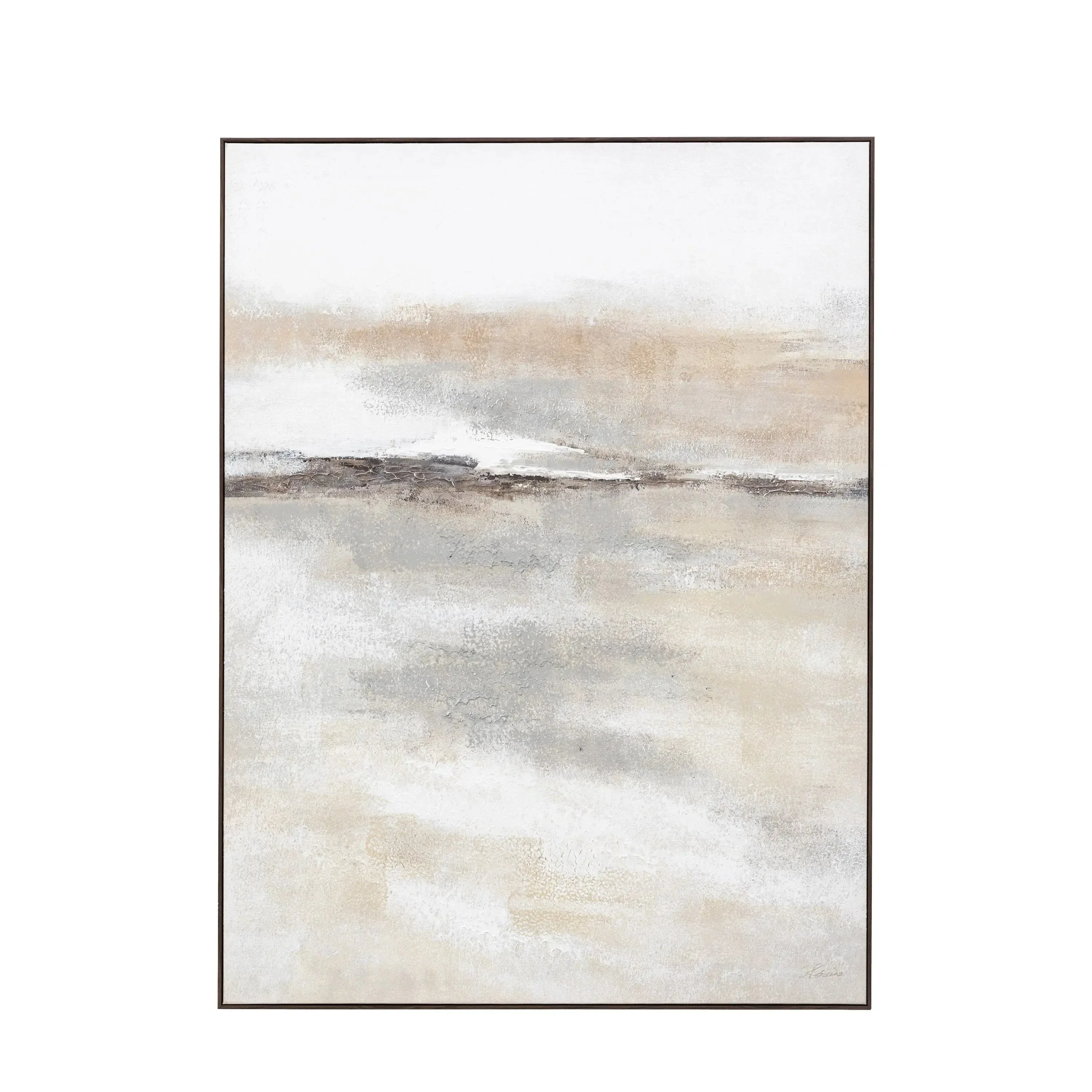 Grosvenor Neutral Dark Wood Framed Canvas Wall Art - Image 2