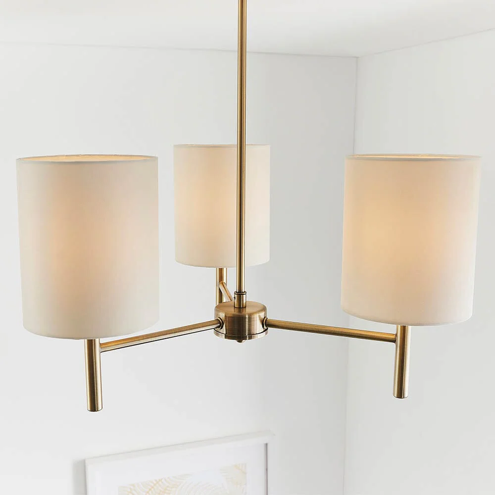 Hadleigh Gold 3 Light Semi Flush Pendant - Image 2
