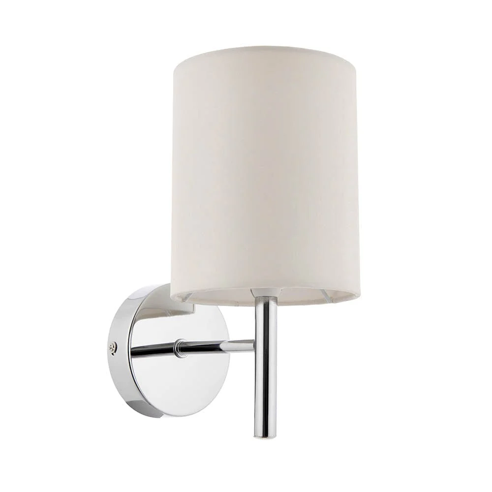 Hadleigh Silver Wall Light with Cream Faux Silk Shade - Image 4