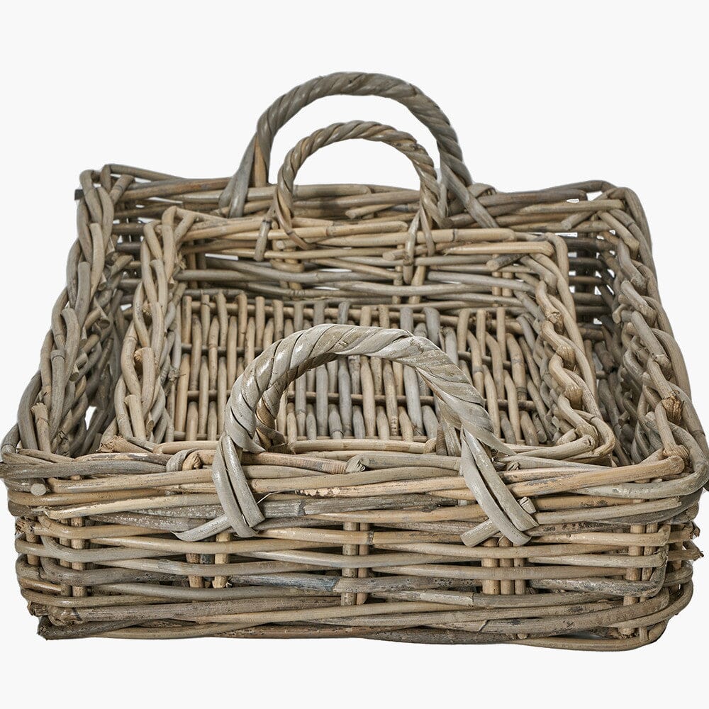 Hagu Natural Wicker Trays - Set of 2 - Image 4