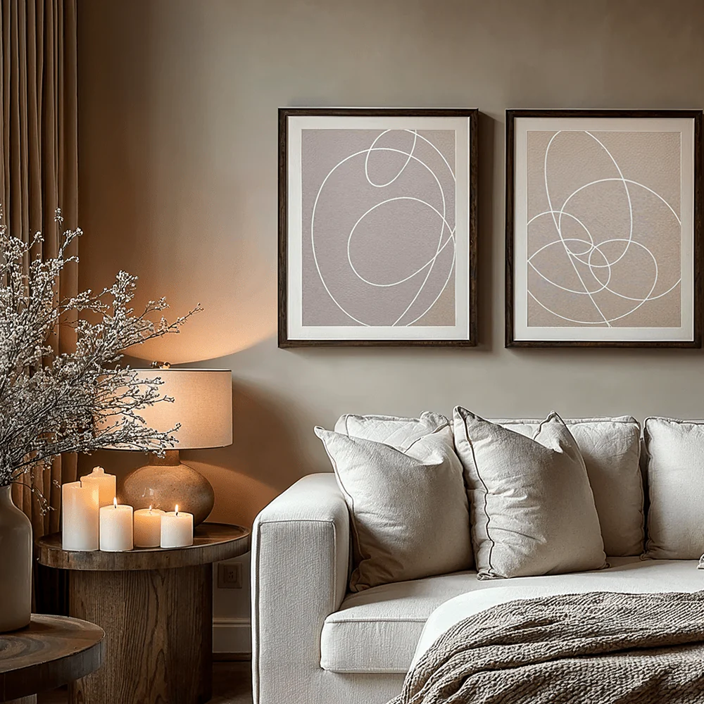 Halden Neutral Framed Wall Art- Set of 2