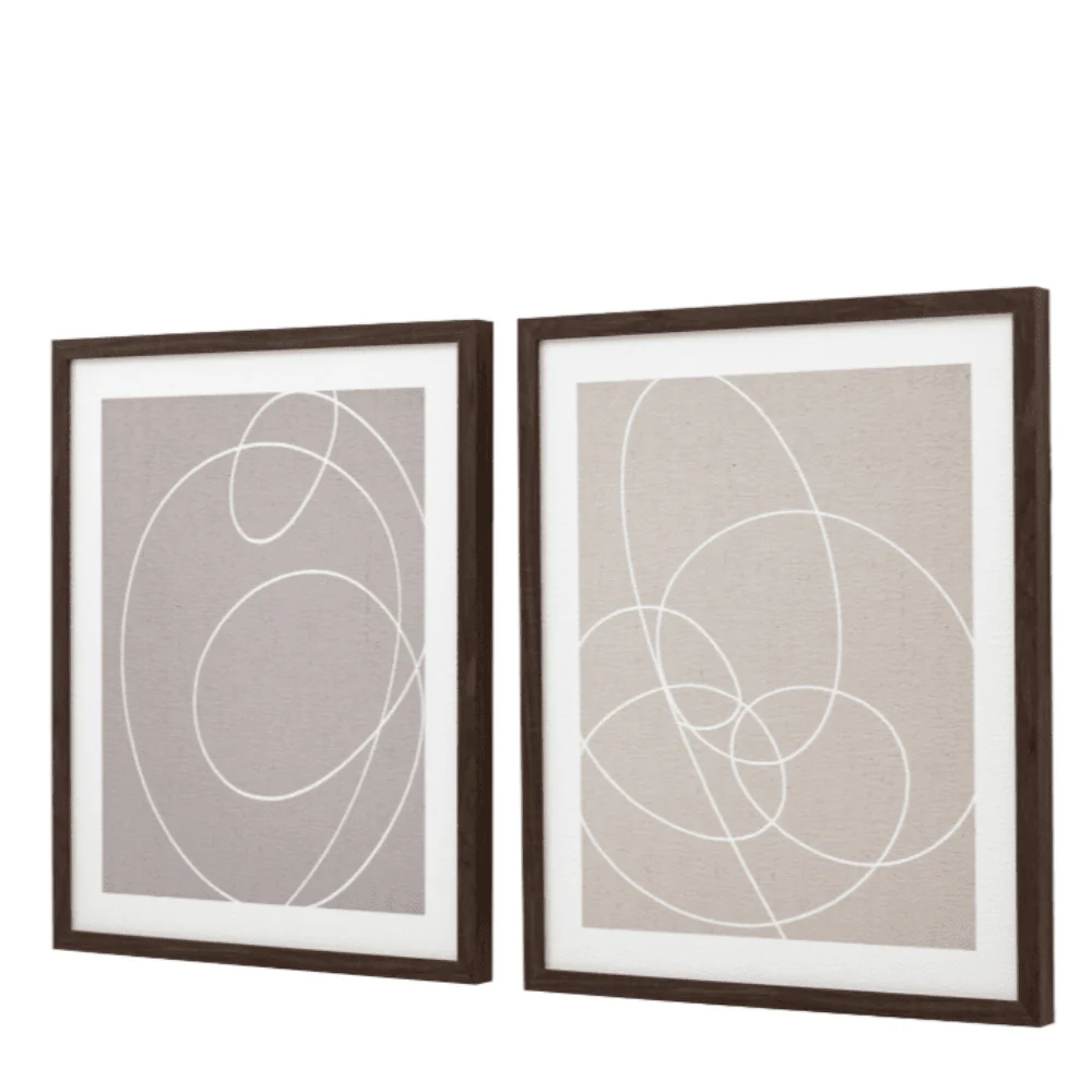 Halden Neutral Framed Wall Art- Set of 2 - Image 2