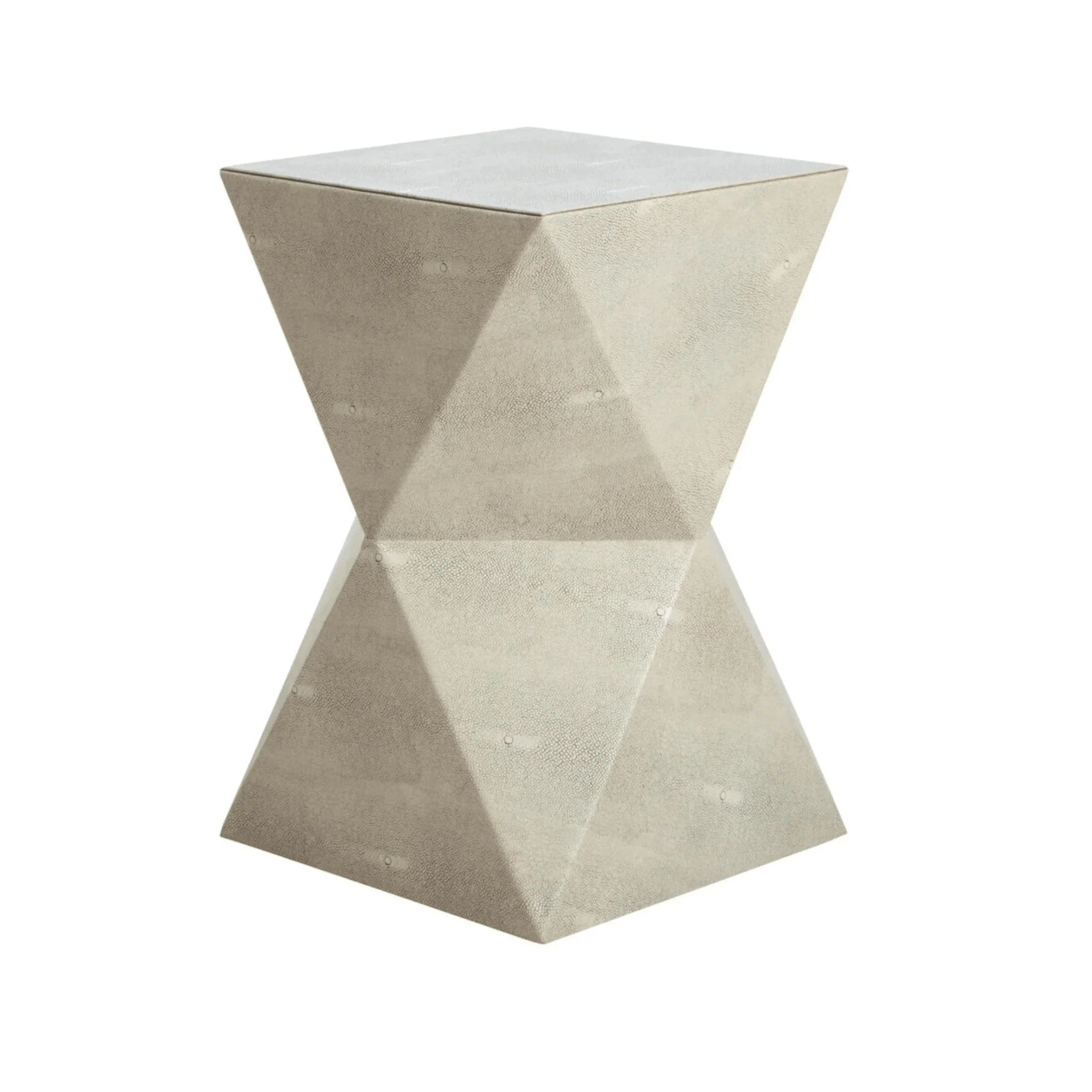 Halston Grey Shagreen Geometric Side Table - Image 2