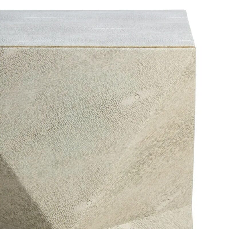 Halston Grey Shagreen Geometric Side Table - Image 4