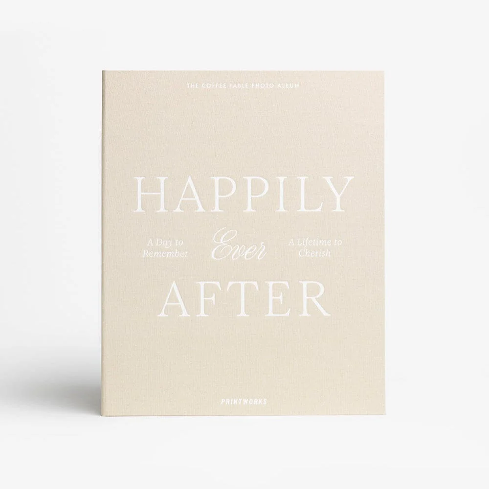 'Happily Ever After' Beige & White Luxury Photo Album - Image 4