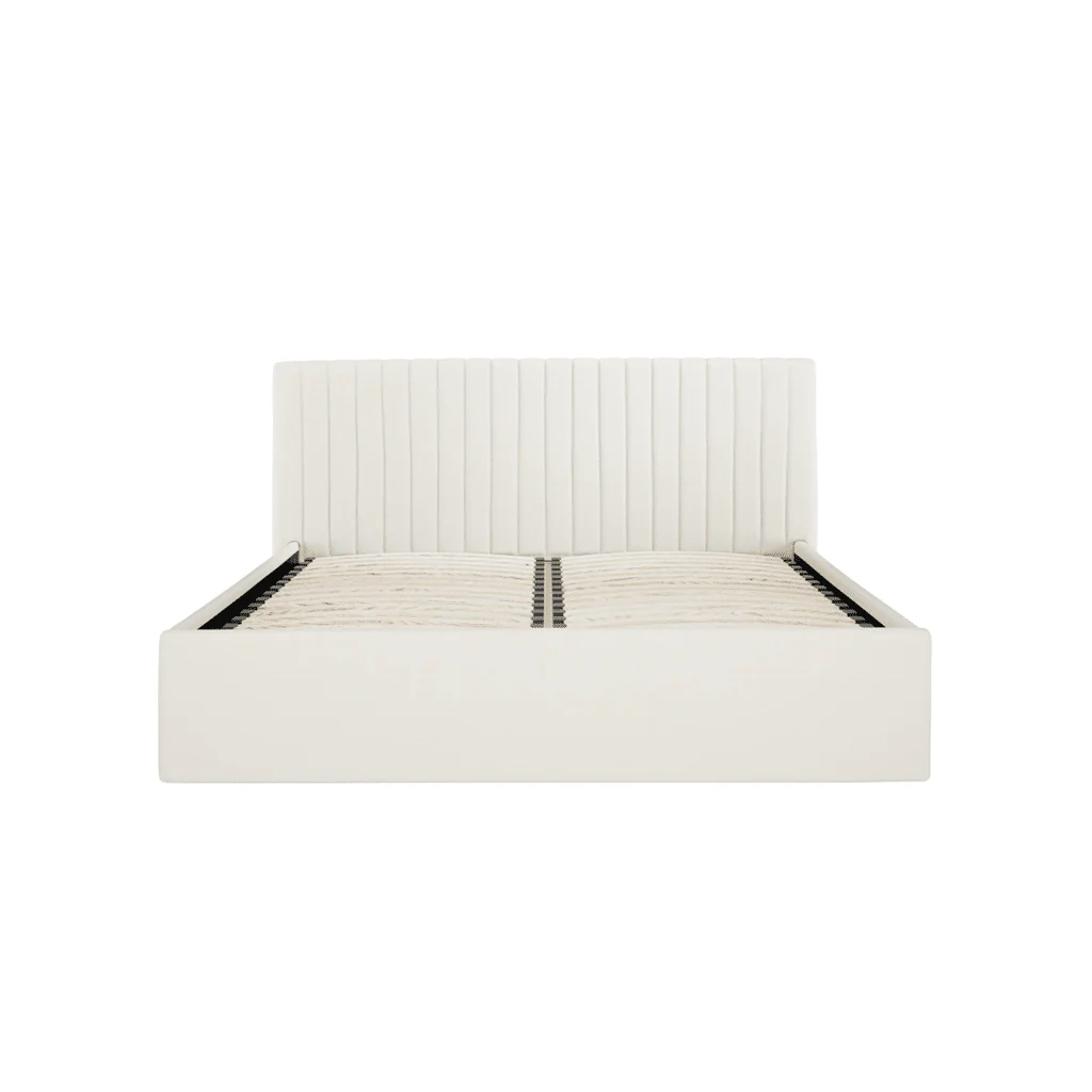 Harriet Low Ecru Textured Channelled Ottoman Bed - Image 2