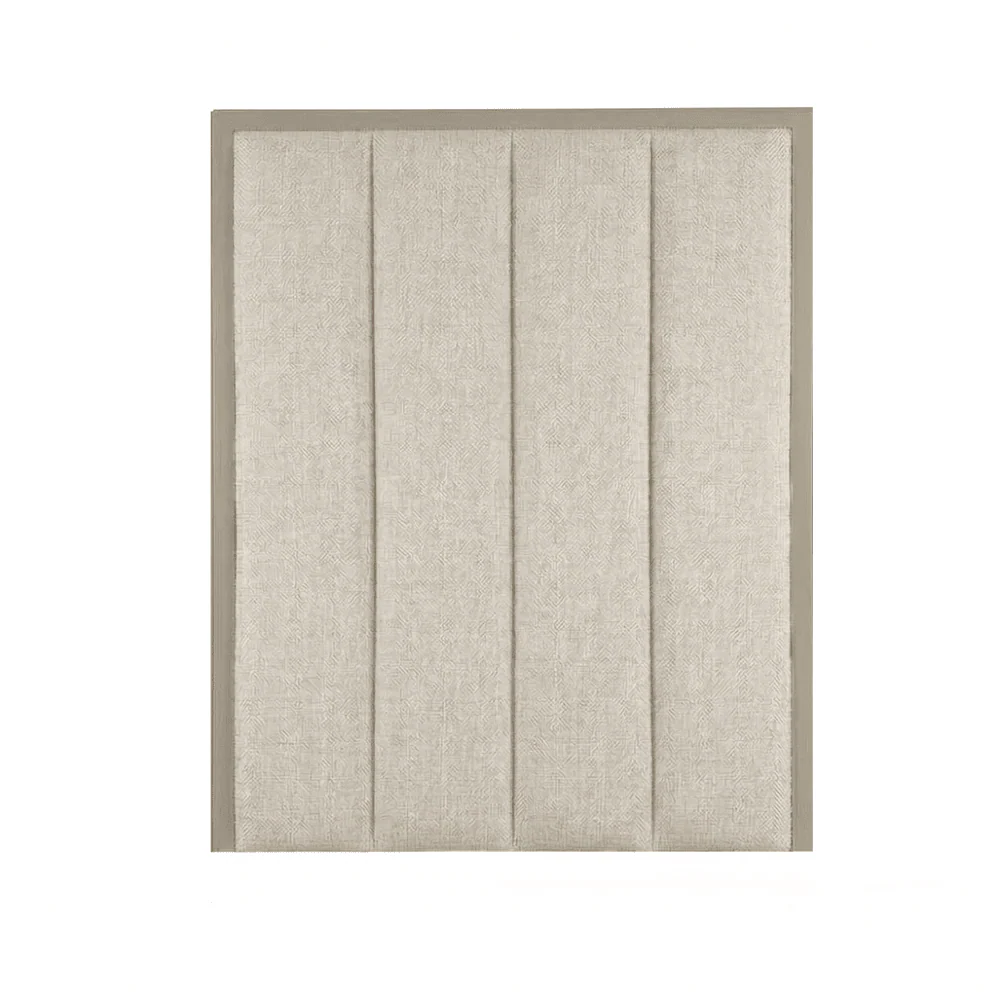 Harrington Almond Woven Channelled Headboard with Mid Taupe Frame - Image 2