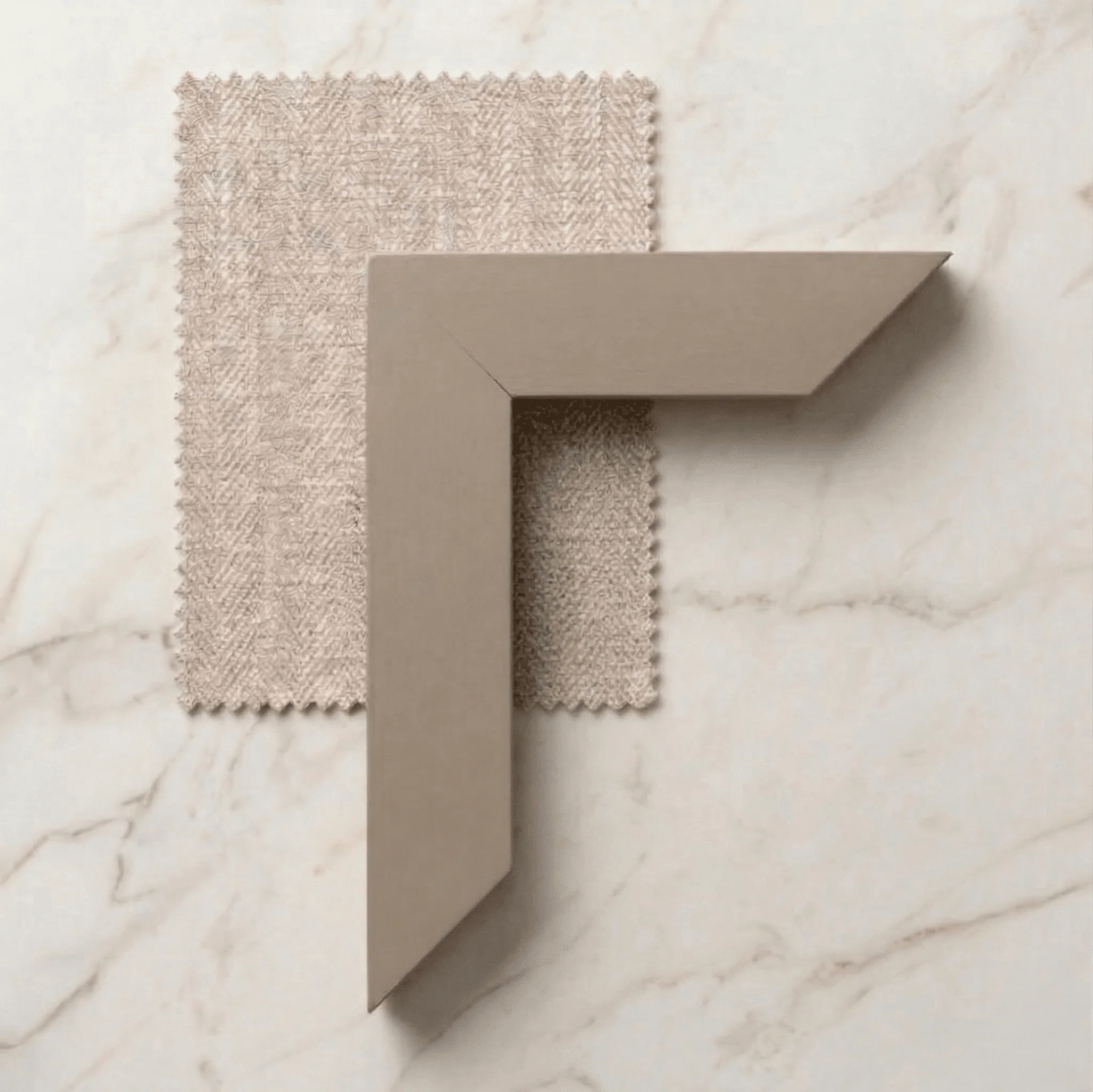 Harrington Almond Woven Channelled Headboard with Mid Taupe Frame - Image 3