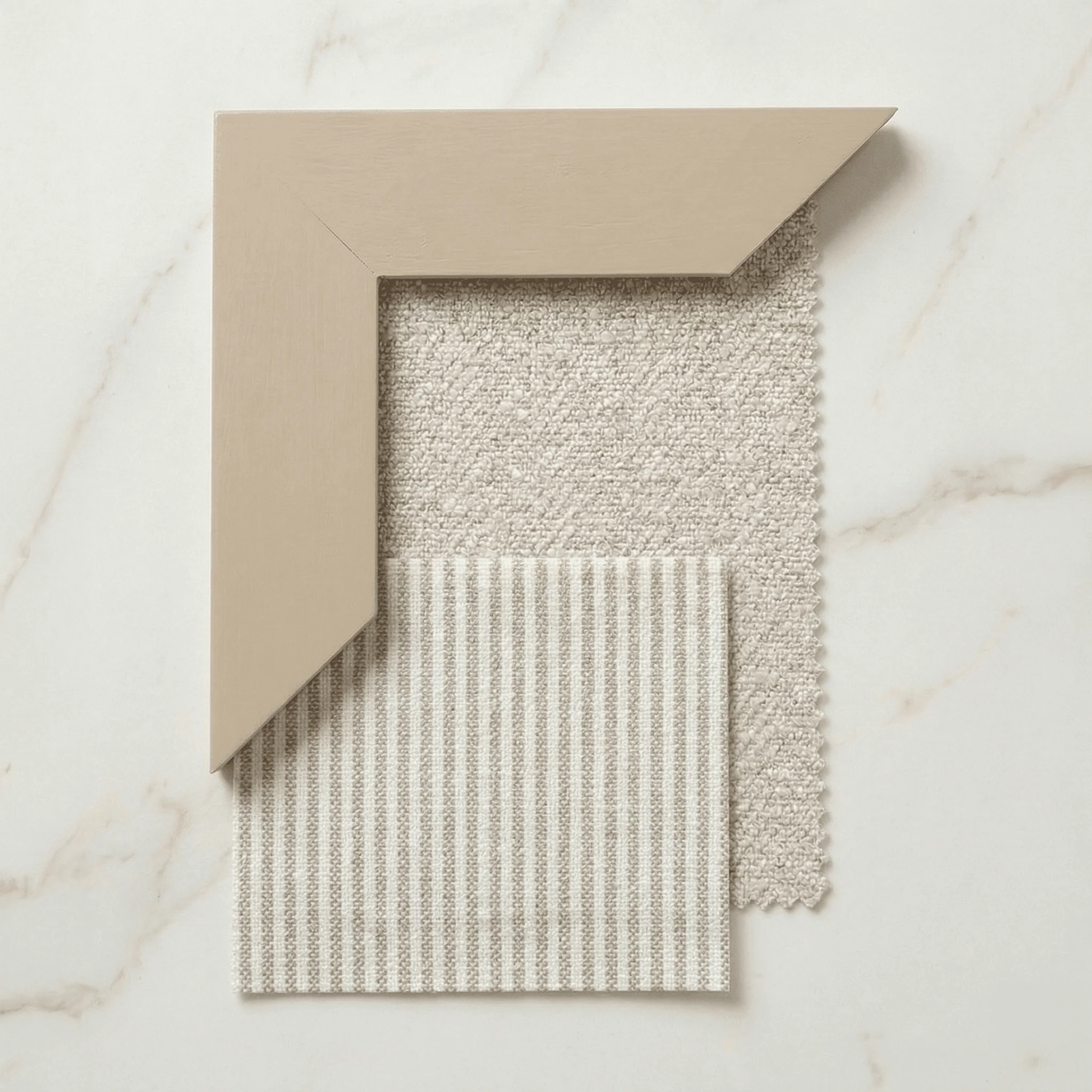 Harrington Natural Woven Channelled Headboard with Light Taupe Frame & Natural Striped Accent Wings - Image 2
