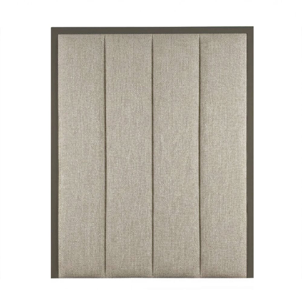 Harrington Pumice Woven Channelled Headboard with Dark Taupe Frame - Image 2
