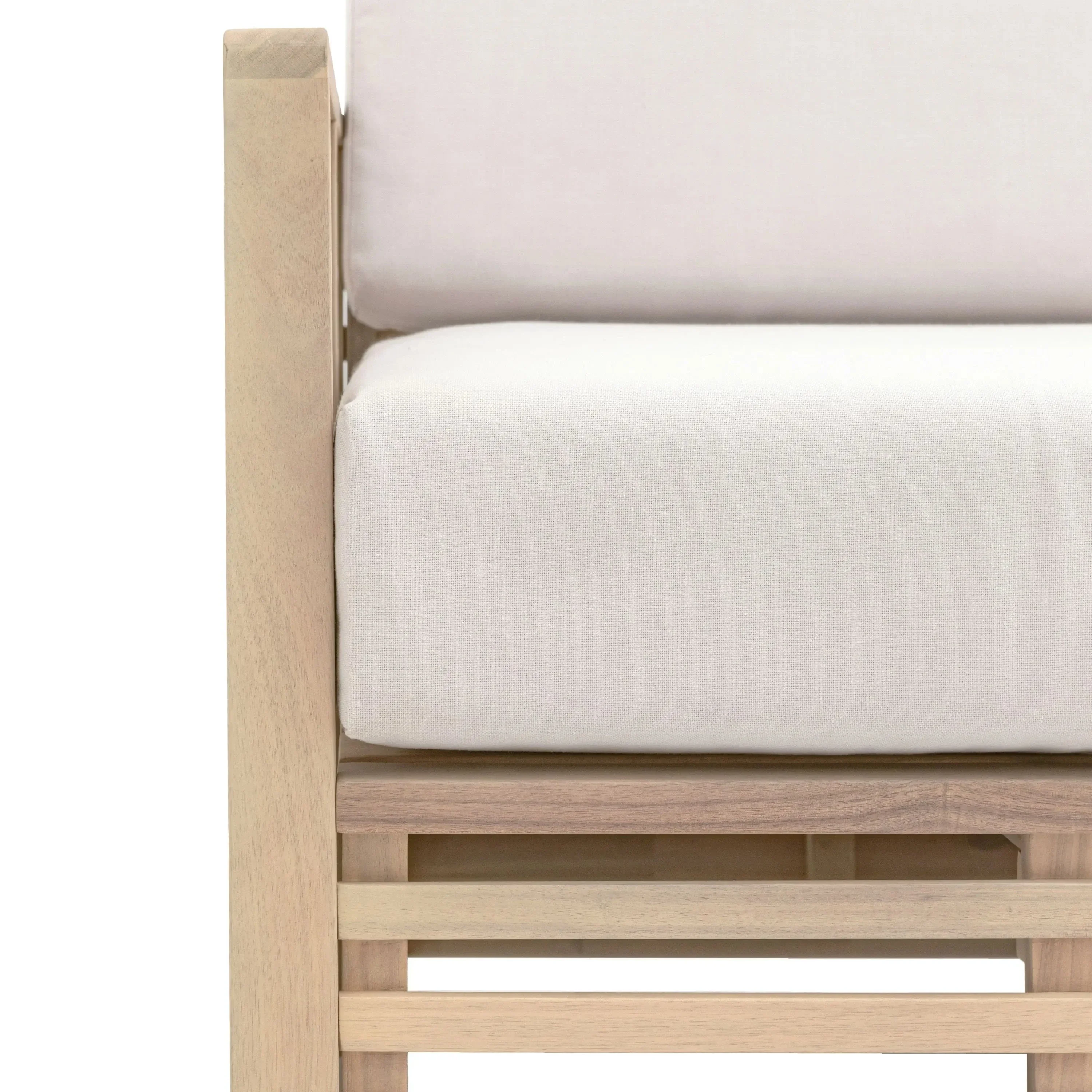 Havana Outdoor Cream & Lightwash Acacia Wood 2 Chair Lounge Set - Image 10