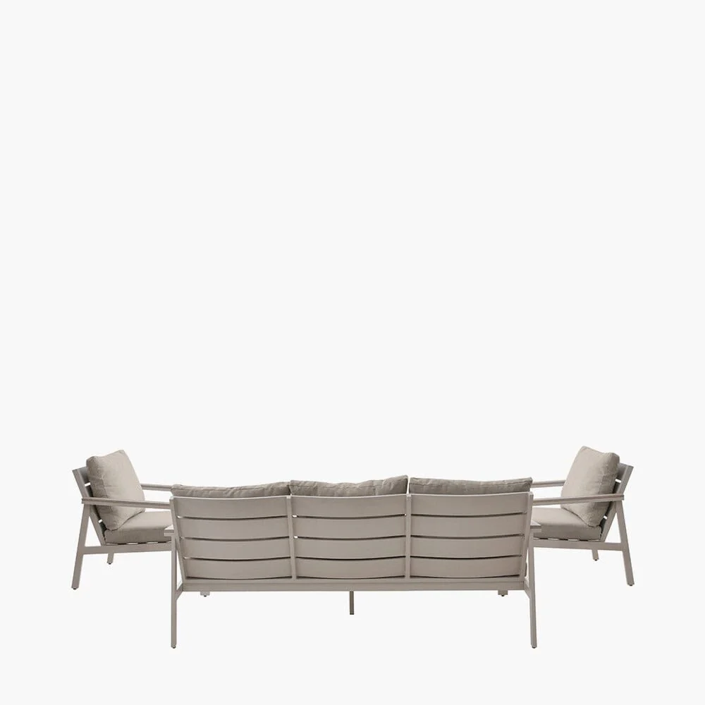 Hawaii Cream & Taupe 4 Piece Outdoor Lounge Set - Image 6