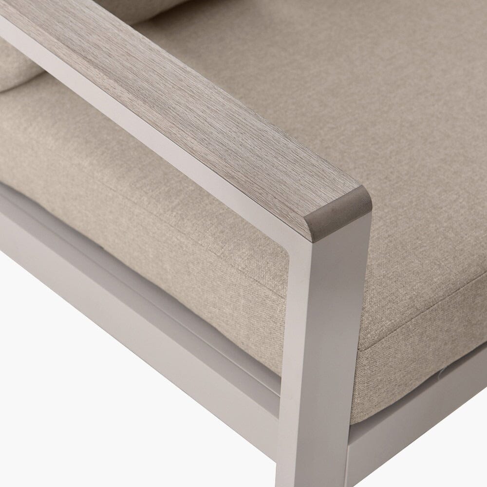 Hawaii Cream & Taupe 4 Piece Outdoor Lounge Set - Image 7
