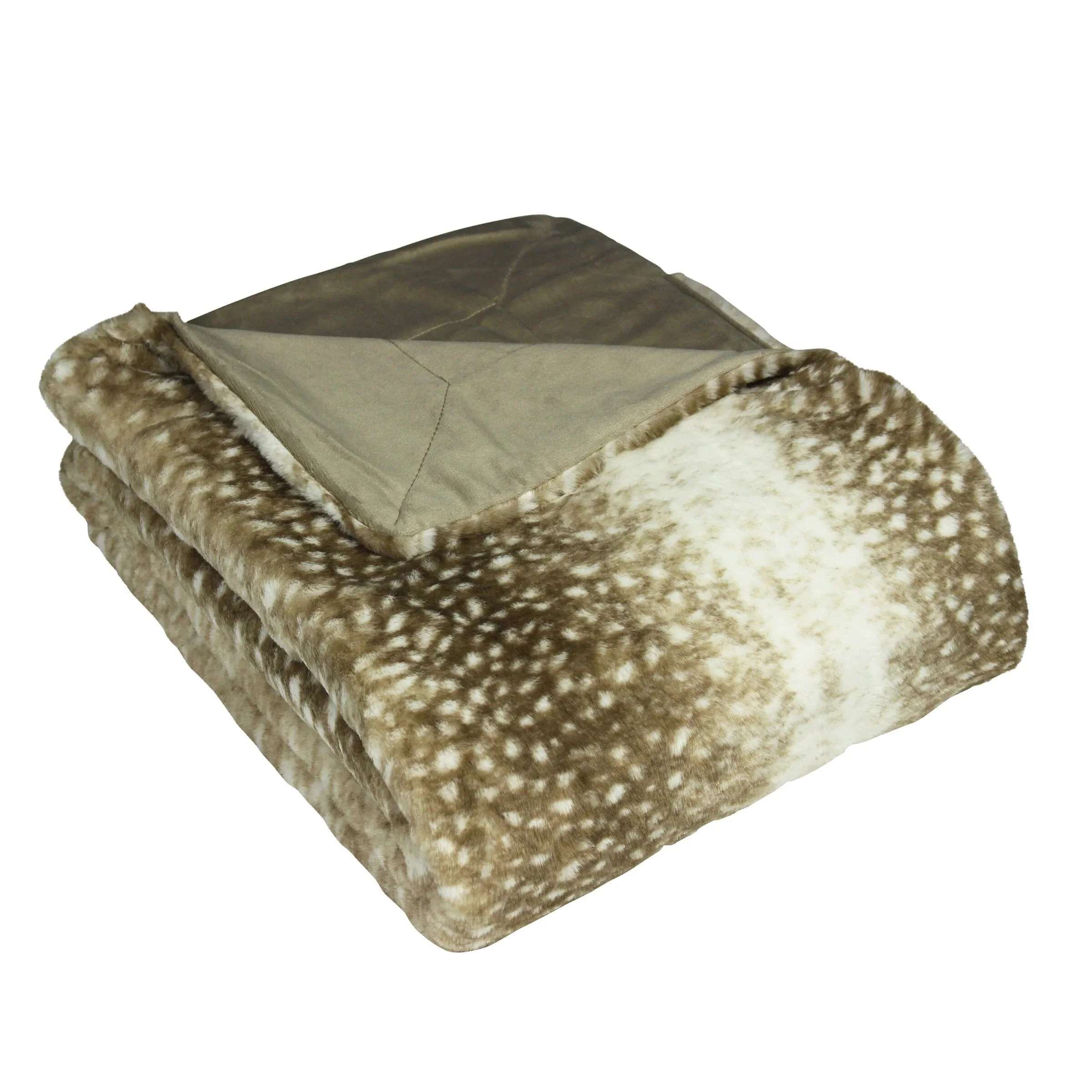 Hazel Cream & Brown Two-Toned Faux Fur Throw - Image 2