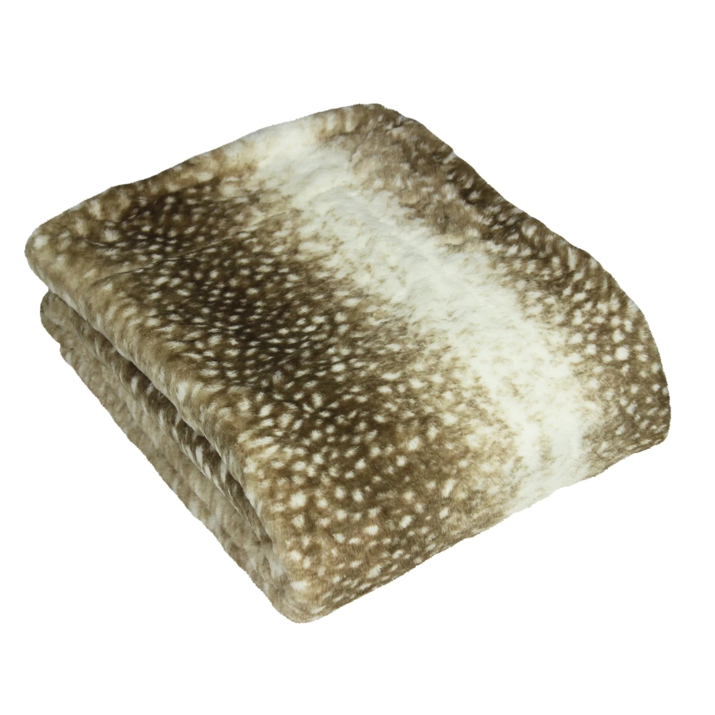 Hazel Cream & Brown Two-Toned Faux Fur Throw - Image 3