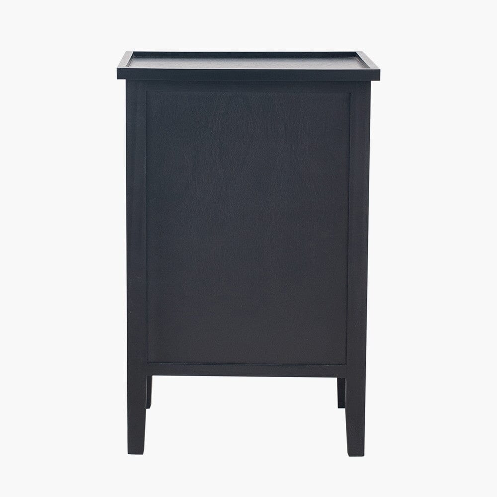 Henrik Black 3 Drawer Bedside Table with Gold Handles - Image 5