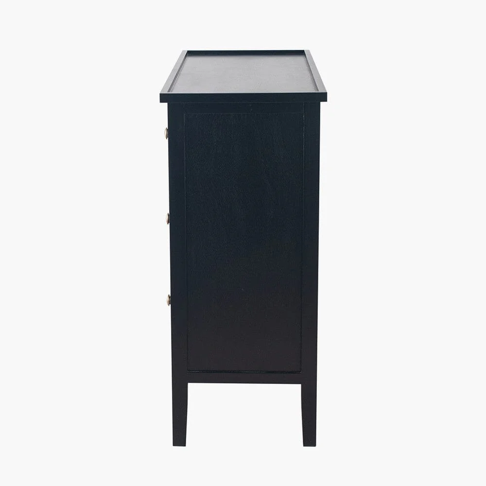 Henrik Black 4 Drawer Chest with Gold Handles - Image 3