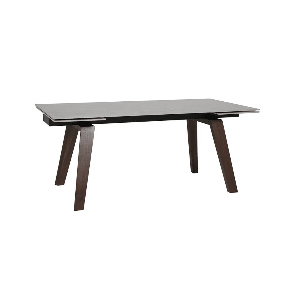 Hielle Extendable Marble Dining with Walnut Legs - Image 2
